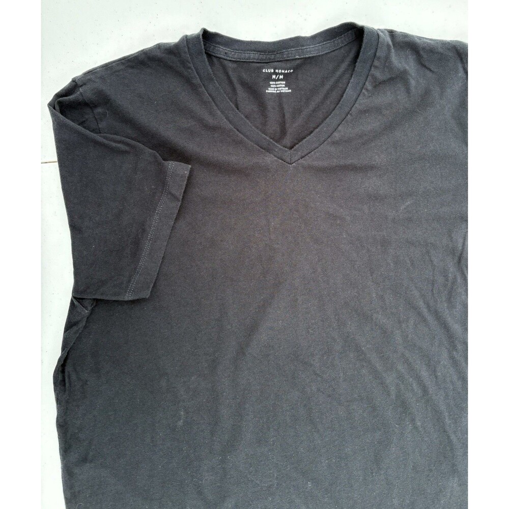 Club Monaco T-shirt Men’s Size Medium Black V Neck Short Sleeve Casual